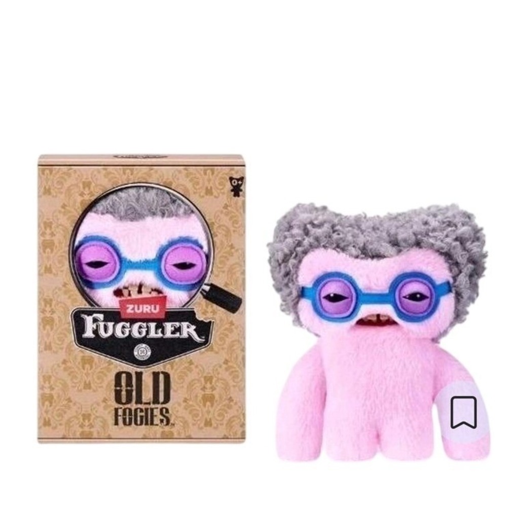 Zuru Fuggler Old Fogies Gabby Gibbler Pink Plush Monster with Glasses New - Picture 2 of 7